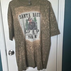 Next Level Apparel Santa Baby Kids T-Shirt - Tie Dyed-Olive and White